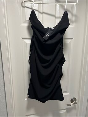 Lulu's Black Cowl Neck Mini Dress